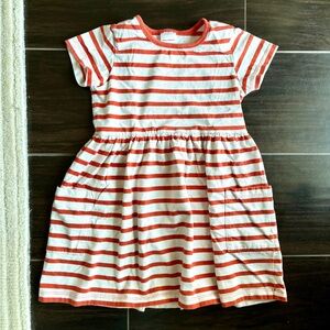 Hanna Andersson red-and-white striped pocket dress, Girls size 5 (110 cm…